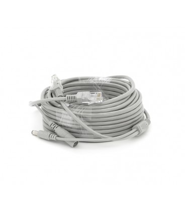 Патчкорд комбинированный по витой паре RJ-45+DC 10m, серый, Q60