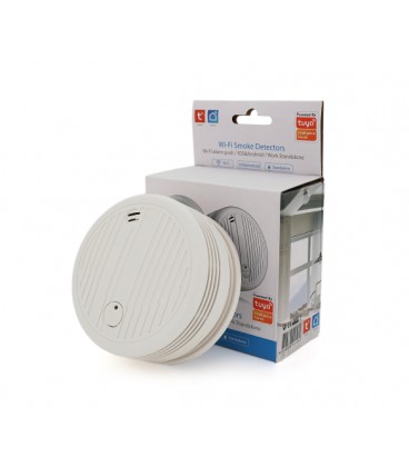 Автономный WiFi датчик дыма с сиреной YOSO Dsmoke WIFI-01 TUYA питание Крона1 шт батареи в комплект не входят