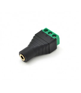 Гнездо для подключения miniJack 3.5' Stereo (3 контакта) с клеммами под кабель Q100