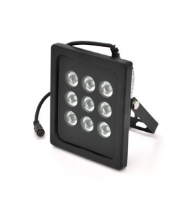 ИК-прожектор GY-IR90009. 12V, 9W, 9LED, IP66, 850Нм, угол обзора 90°, дальность до 100м.