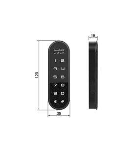 Электронный замок PiPo PF155+PBF20 для шкафчиков и выдвижных ящиков c кодовым паролем, 3*АAA, 120x38x15mm