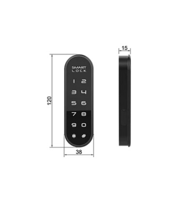 Электронный замок PiPo PF155+PBF20 для шкафчиков и выдвижных ящиков c кодовым паролем, 3*АAA, 120x38x15mm