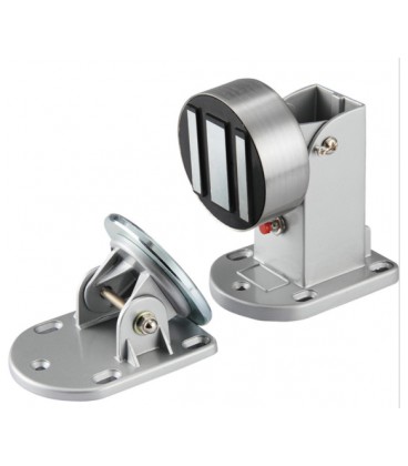 Электромагнитный напольный/настенный замок HC801 на стеклянную дверь, угол открытия - 90°, усилие 60кг, 12/24v, 60/120mA, Box, Q