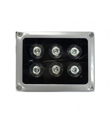 ИК-прожектор HYYS6R. 220V, 6W, 6LED, IP66, 850Нм, угол обзора 90°, дальность до 70м.