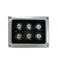 ИК-прожектор HYYS6R. 220V, 6W, 6LED, IP66, 850Нм, угол обзора 90°, дальность до 70м.