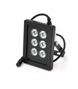 ИК-прожектор GY-IR90006. 12V, 6W, 6LED, IP66, 850Нм, угол обзора 90°, дальность до 70м.