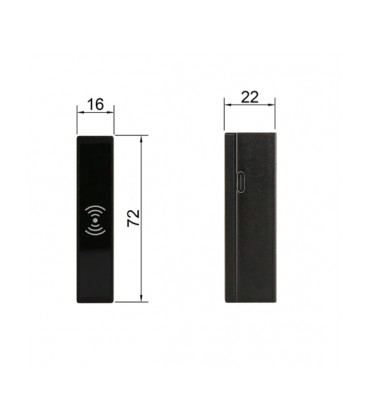 Электронный замок PiPo PF131+PBF05 для шкафчиков и выдвижных ящиков, Mifare 13.56Mгц, 4*AA, 72x16x22 mm