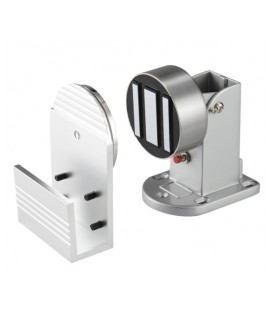 Электромагнитный напольный/настенный замок HC802 на стеклянную дверь, угол открытия - 90°, усилие 60кг, 12/24v, 60/120mA, Box, Q