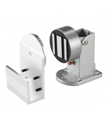 Электромагнитный напольный/настенный замок HC802 на стеклянную дверь, угол открытия - 90°, усилие 60кг, 12/24v, 60/120mA, Box, Q