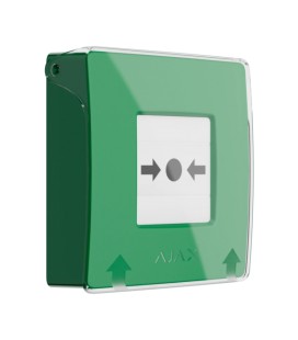 Беспроводная настенная кнопка для активации пожарной тревоги вручную Ajax ManualCallPoint Green