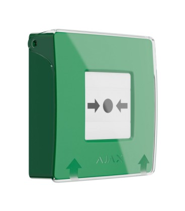 Беспроводная настенная кнопка для активации пожарной тревоги вручную Ajax ManualCallPoint Green