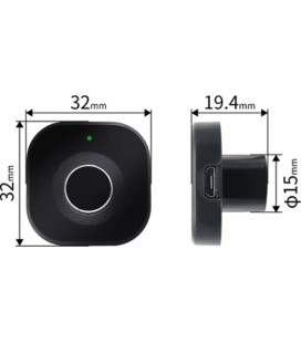 Электронный замок PiPo PF040+PBF05 для шкафчиков и выдвижных ящиков с отпечатком пальца,3×AAA, 32×32×19,4 мм