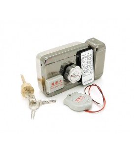 Замок YOSO Y-48 с контроллером, електроро-механический ригельный , ИК-Пульт, Считыватель ЕМ , Английский ключ, 130x98x41 мм