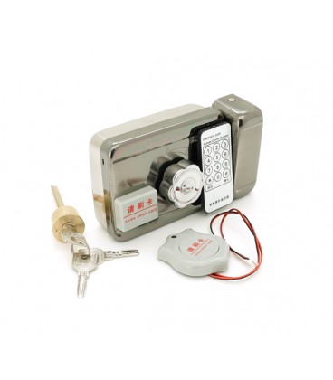 Замок YOSO Y-48 с контроллером, електроро-механический ригельный , ИК-Пульт, Считыватель ЕМ , Английский ключ, 130x98x41 мм