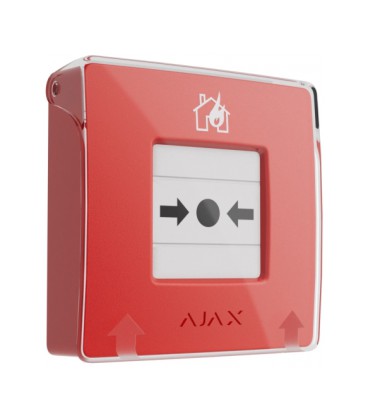 Беспроводная настенная кнопка для активации пожарной тревоги вручную Ajax ManualCallPoint Red