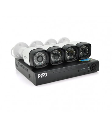 Комплект видеонаблюдения Outdoor 015-4-2MP Pipo (4 уличных камеры, кабеля, блок питания, видеорегистратор APP-Xmeye)