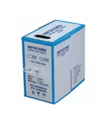 Кабель КПВЭ 4х2х0,50 (FTP-cat.5E), Infocord( CCA), изоляция ПВХ, экран, для внутр. работ, 305м.