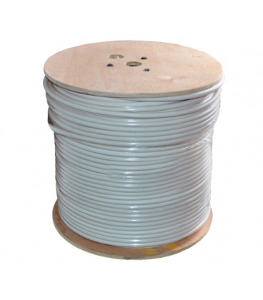 Кабель коаксиальный RITAR W305-F690BV, 1,02 мм.CCS, 112x0.12m CCA желтый экран, 75 Ом, FPE, оболочка 6,91мм белая PVC, катушка 3