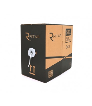 Кабель КВП UTP (2*2*0.5) 2p 24 AWG, Ritar, (CCA), для внутр. работ, 500м, White, Corton BOX (380x380x450),Q2
