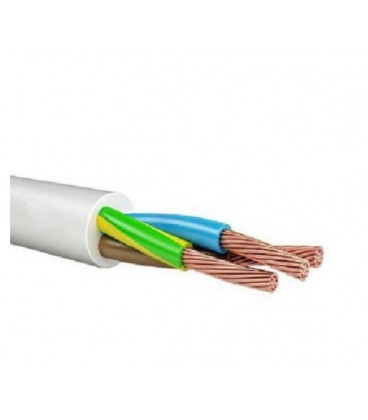Кабель Одескабель ПВСм 2*6,0+1*6,0 белый, цена за метр