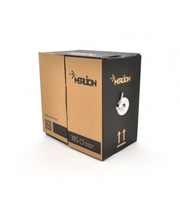 Кабель КВП UTP (4*2*0.5) 4p 24 AWG, Merlion, (CCA), для внутр. работ, 305м, White, Corton BOX (350x350x430) Q2