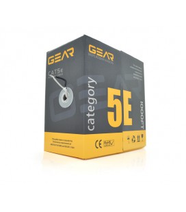 Кабель витая пара GEAR UTP 4x2x0,51 Cat5E, CCA Premium, для внутренних работ, серый, 305m