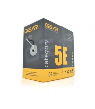 Кабель витая пара GEAR UTP 4x2x0,51 Cat5E, CCA Premium, для внутренних работ, серый, 305m