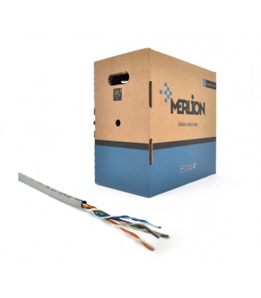 Кабель MERLION КПВ-ВП 4*2*0,50 (UTP-cat.5E), CU, оболочка ПВХ, для внутр. работ, 305м.