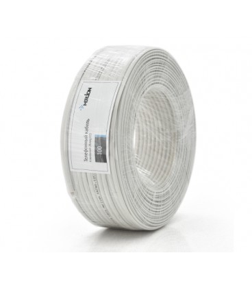 Телефонный кабель Merlion 4 жильный 28awg CCS 100метров в бухте белый