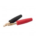 Наконечник кабельный, винтовая фиксация, изолятор: ПВХ, диаметр 4мм, позолоченный штекер, красный, 100 штук в упаковке, цена за 