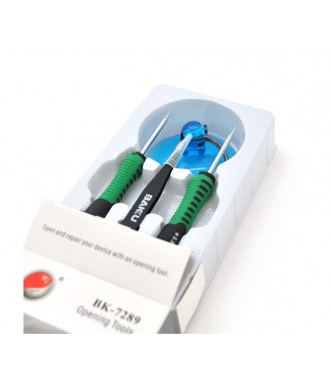 Набор инструментов BAKKU BK-7289-A для iPhone (+1.3, звезда 0.8, пинцет прямой, присоска), Blister-box