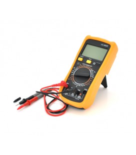 Мультиметр VC-890D. Измерения: V, A, Ω, F. Функции: прозвонка, проверка диодов, тест транзисторов. Габариты: 175х91х40 мм. Вес: 