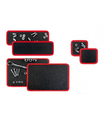 Набор ковриков магнитных для монтажных инструментов 3в1, 110*345мм, 260*345мм, 117*117мм, черный/красный