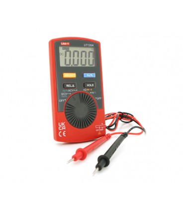 Мультиметр UNI-T UT120A: измерения V, Ω, Hz, скважность. Функции автоопределение диапазона, прозвонка, тест диодов, удержание да