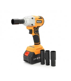 Гайковерт Hilda, зарядное устройство, аккумулятор 10*18650, 4 болтовые насадки, d12,5мм, 330*280*95mm, 3kg