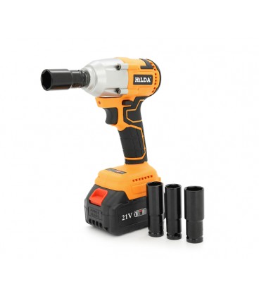Гайковерт Hilda, зарядное устройство, аккумулятор 10*18650, 4 болтовые насадки, d12,5мм, 330*280*95mm, 3kg