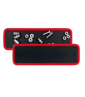 Коврик магнитный для монтажных инструментов 110*345мм, черный/красный