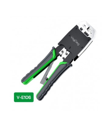 Инструмент VegGieg V-E106 для обжимки RJ-45 (8P8C) и RJ-12/11 (6P6C) 4P4C, Черно/Зеленые Q10