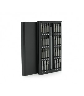 Набор отвертка двусторонняя+биты 63-in-1, длина держателя 115 мм, биты S2 магнитная, алюминий, Box