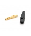 Наконечник кабельный, винтовая фиксация, изолятор: ПВХ, диаметр 4мм, позолоченный штекер, 220V/50A, черный, 100 штук в упаковке,