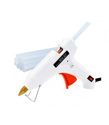 Пистолет клеевой с питанием от 220V HS-6701 80W, клей диаметром-7мм/11мм, White, Blister