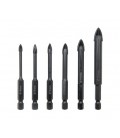 Набор свёрл YOSO универсальных 4, 5, 6, 8, 10, 12мм ( по бетону, кирпичу, дереву, стеклу и керамике, карбид вольфрама)