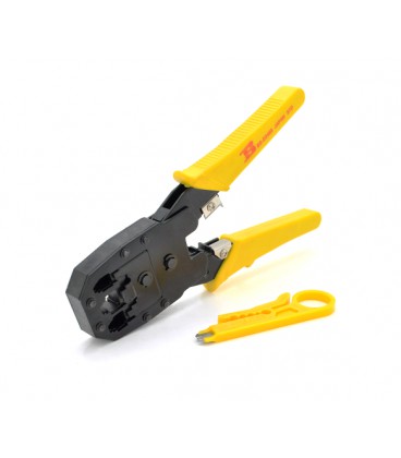 Инструмент Merlion BS-D3468 для обжимки RJ-45 (8P8C) и RJ-12/11 (6P6C), 4P/6P/8P. Желтые