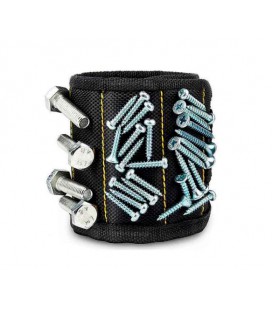 Магнитный браслет монтажника 9*35см 3-магнита, черный