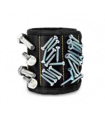 Магнитный браслет монтажника 9*35см 3-магнита, черный