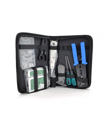 Набор монтажника 9 в 1 Merlion (A063), EZ-RJ45, KD-1, G501,HT332, тестер, коннекторы, отвертки, box 2*5, сумка