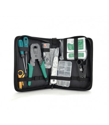 Набор монтажника 10 в 1 Merlion (B046), HT-315, KD-1, G501,HT332, тестер, коннекторы, отвертки, стрипер, box 26х15х7, сумка
