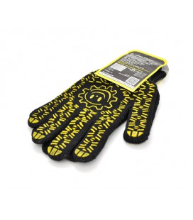 Перчатки Х/Б черные уплотненные 7 класс цена за пару.