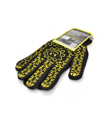 Перчатки Х/Б черные уплотненные 7 класс цена за пару.