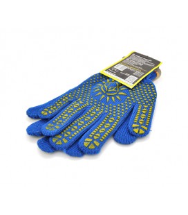 Перчатки Х/Б синие уплотненные 7 класс цена за пару.